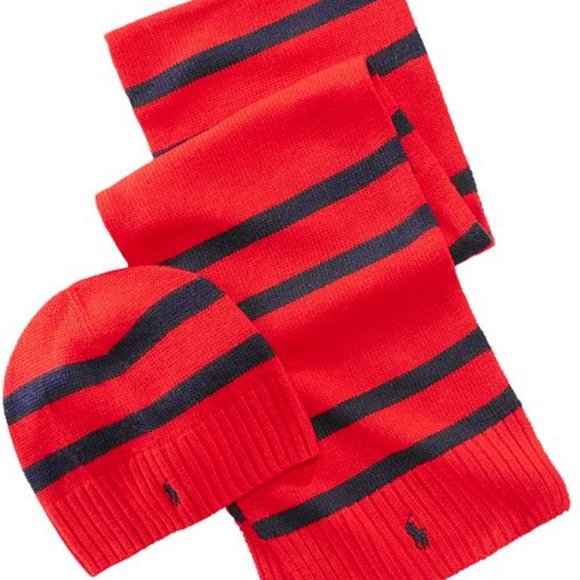 Ralph Lauren Other - POLO RALPH LAUREN MEN'S JACQUARD BIG PONY HAT BEANIE SCARF GIFT SET RETAIL 135$